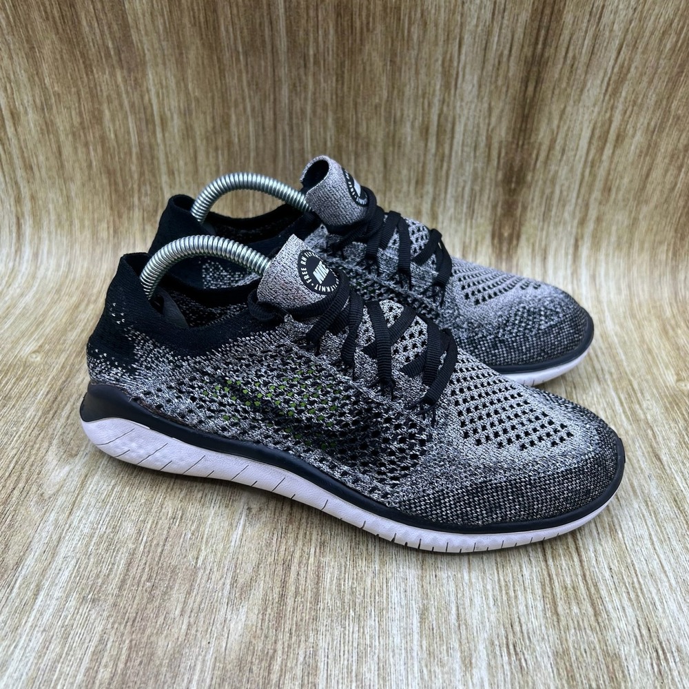 Nike Free Run Flyknit‎ 2018 Women's Size 7 Oreo Shoes Sneakers 942839-101